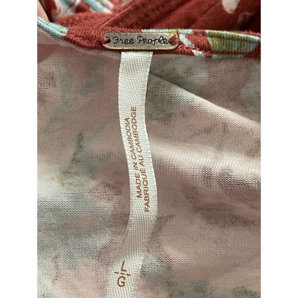 Free People Vintage Style Floral Print Swimsuit With Ruched Bust & Cross-Back - Picture 7 of 7